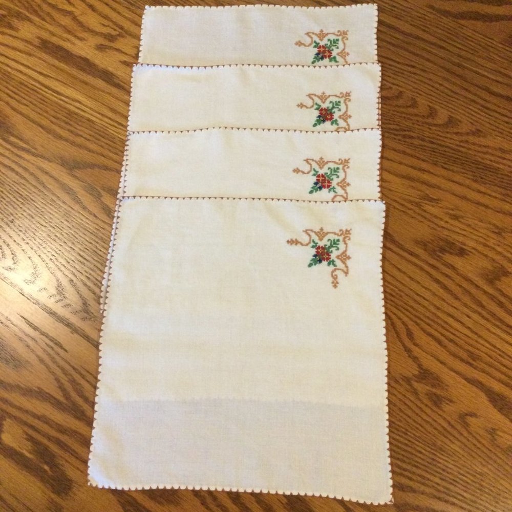 Set of 4 Antique Linen Napkins